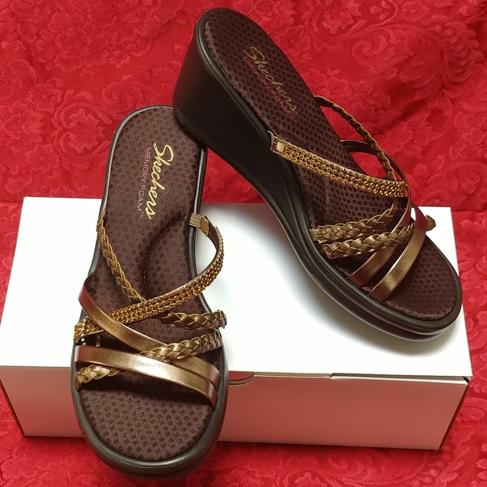 Skechers Women's Rumblers Wild Child Wedge Slide